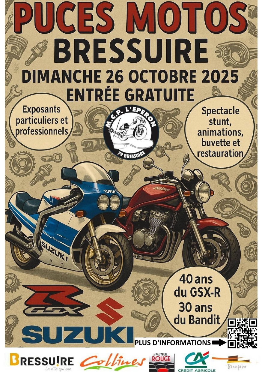 Affiches puces motos 2025 A5 standard